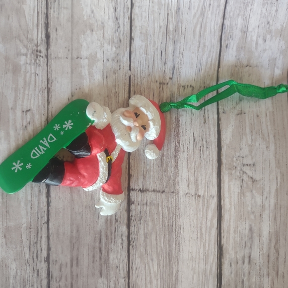 Santa Claus Christmas Ornament Snowboard name David - Picture 4 of 7